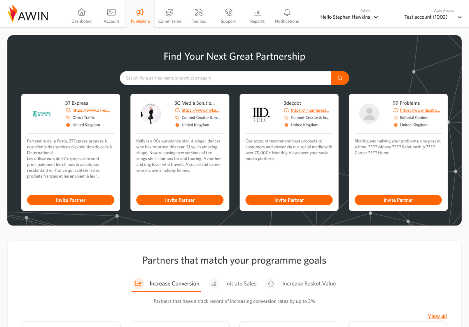 After — updated partner discovery landing